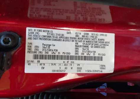 2014 Ford Focus Se z USA, uszkodzony, nr VIN 1FADP3F28EL275604